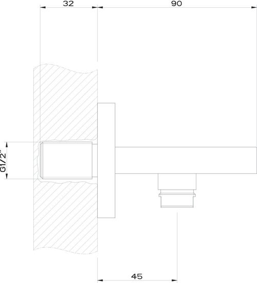 Immagine di Gessi SHOWER presa acqua con supporto doccetta, finitura cromo 20161#031