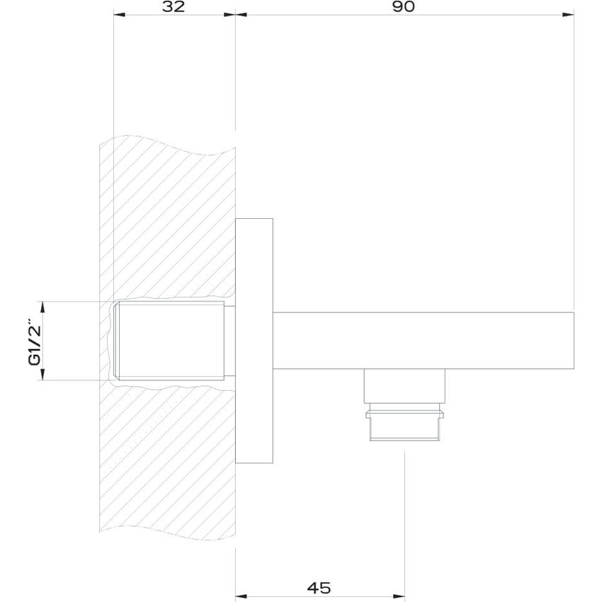 Immagine di Gessi SHOWER presa acqua con supporto doccetta, finitura cromo 20161#031