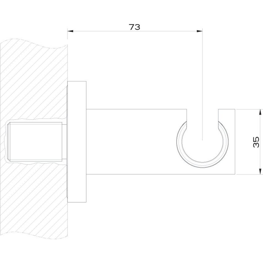 Immagine di Gessi SHOWER presa acqua con supporto doccetta, finitura cromo 20161#031