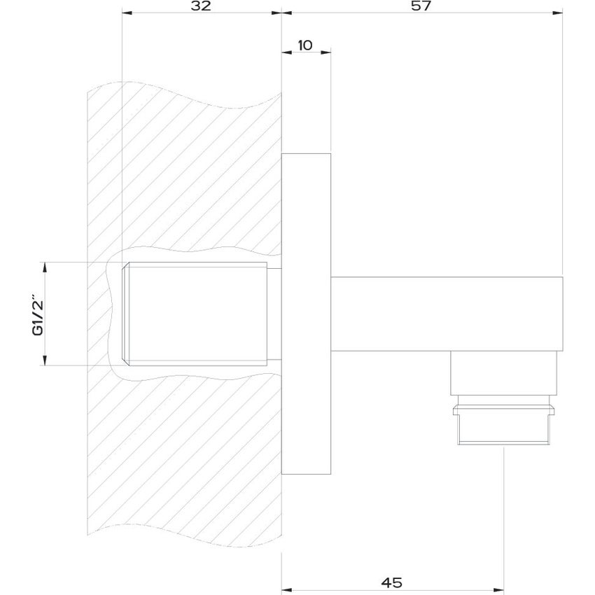 Immagine di Gessi SHOWER presa acqua, colore nero finitura opaco 20169#299