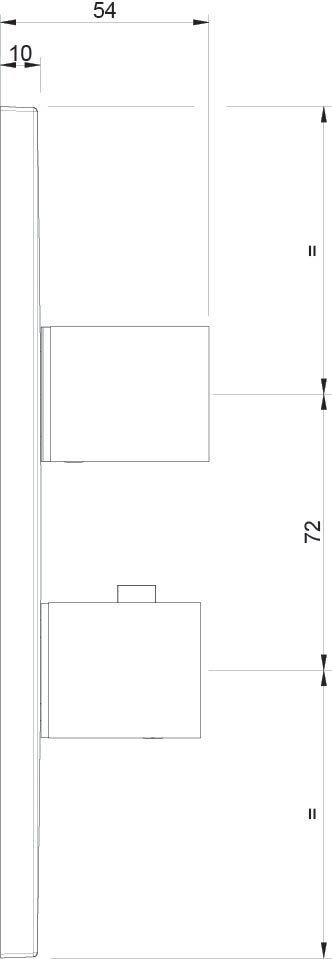Immagine di Gessi SHOWER miscelatore termostatico doccia a parete, 1 uscita, senza corpo incasso, finitura cromo 20182#031