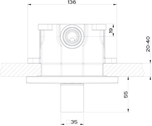 Immagine di Gessi RETTANGOLO SHOWER miscelatore termostatico doccia a parete, 2 uscite, senza corpo incasso, colore nero finitura opaco 20184#299