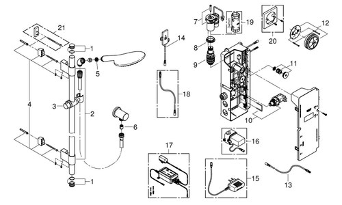 Immagine di Grohe Rainshower® Solo F-digital Set asta doccia finitura cromo 36298000