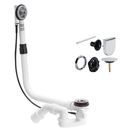 Immagine di Viega MULTIPLEX colonna scarico vasca automatica h 180-430 e accessori di completamento, finitura cromo 111069-724597