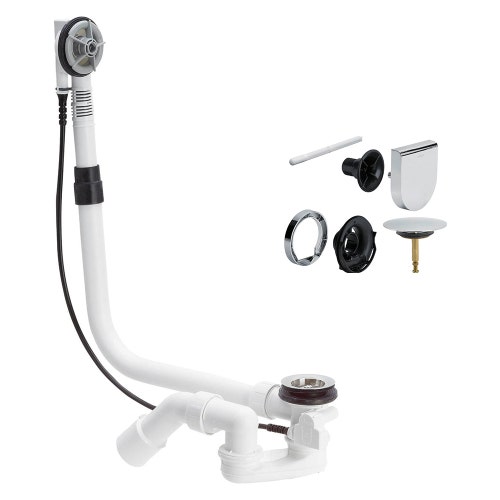 Immagine di Viega MULTIPLEX colonna scarico vasca automatica h 180-430 e accessori di completamento, finitura cromo 111069-724597