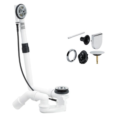 Immagine di Viega MULTIPLEX set colonna scarico vasca automatica h 180-400 e accessori di completamento, finitura cromo 103071-724597