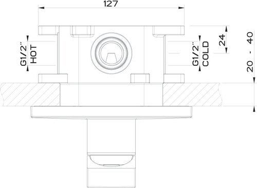 Immagine di Gessi RETTANGOLO SHOWER miscelatore doccia a parete 1 uscita, senza corpo incasso, finitura black metal PVD 44602#706