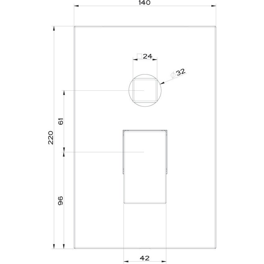 Immagine di Gessi RETTANGOLO SHOWER miscelatore doccia a parete 2 uscite, con deviatore automatico bagno/doccia, senza corpo incasso, finitura cromo 44604#031