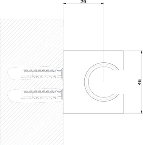 Immagine di Gessi SHOWER supporto fisso per doccetta, finitura finox 20157#149