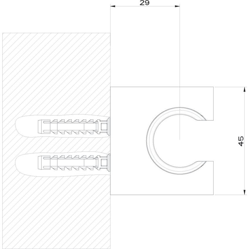 Immagine di Gessi SHOWER supporto duplex orientabile per doccetta, finitura finox 20160#149