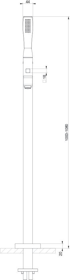 Immagine di Gessi MIMI piantana esterno vasca con doccetta, finitura gold CCP 24977#080