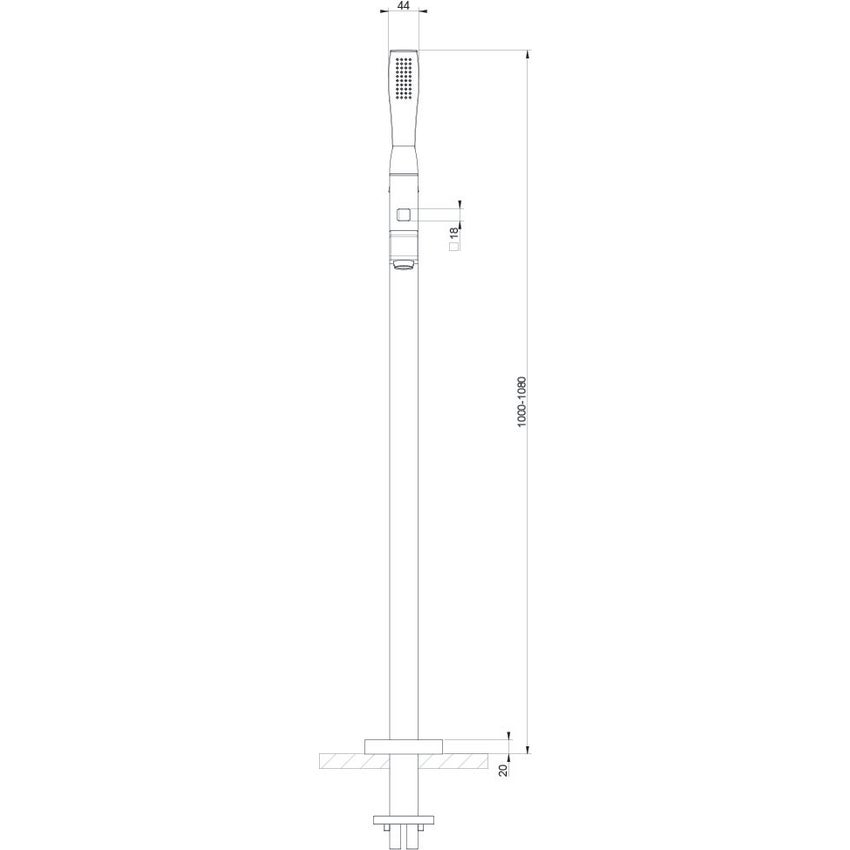 Immagine di Gessi MIMI piantana esterno vasca con doccetta, finitura gold CCP 24977#080