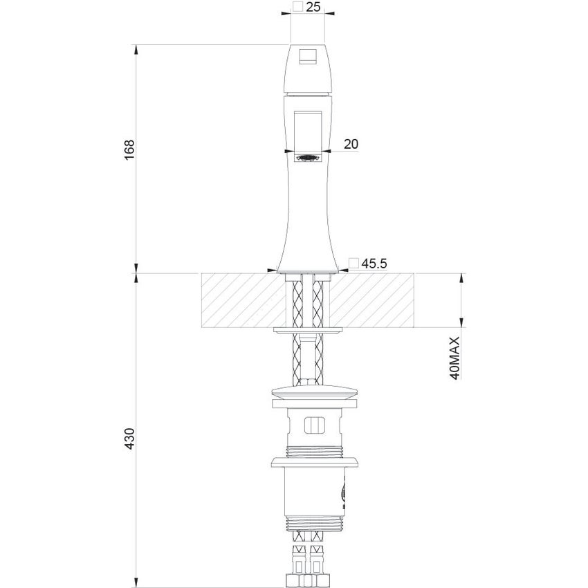 Immagine di Gessi MIMI miscelatore lavabo con scarico e flessibili di collegamento, finitura cromo 31101#031
