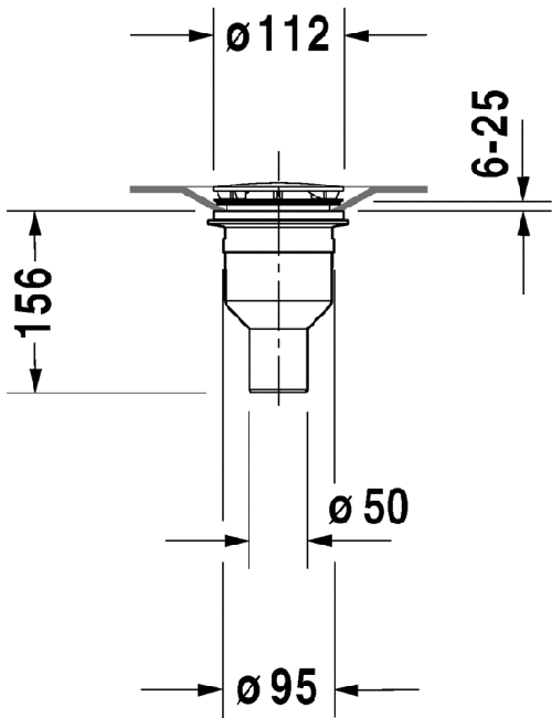 Duravit 790269000001000 Scarico del piatto doccia, verticale, finitura  cromo