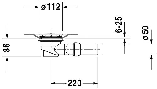Immagine di Duravit Scarico del piatto doccia, orizzontale, finitura cromo 790263000001000