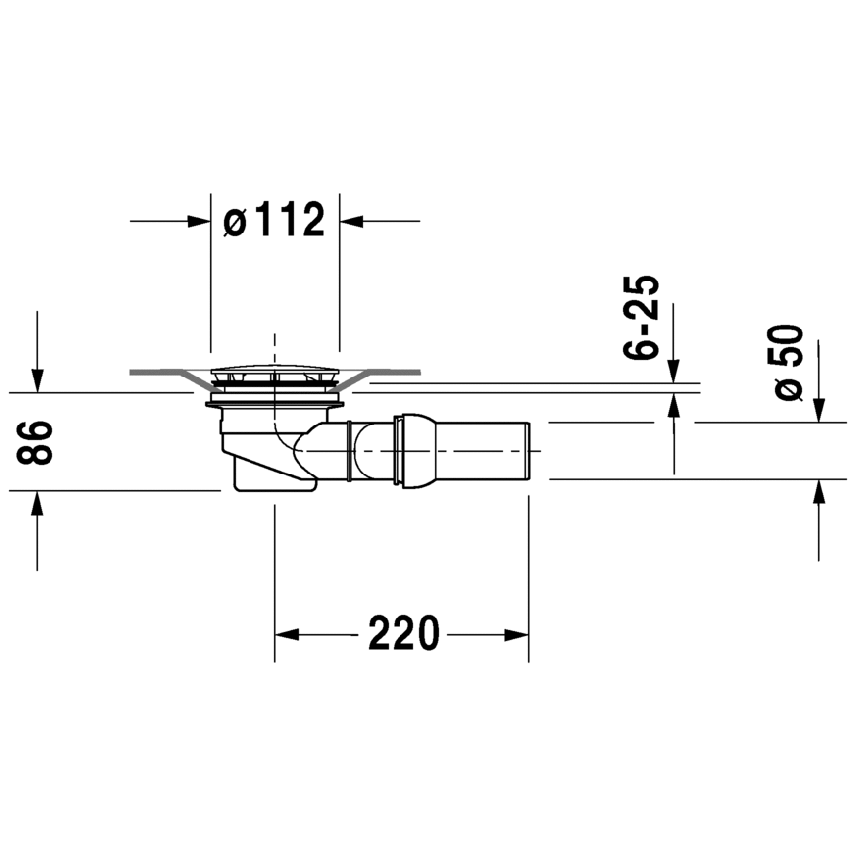 Immagine di Duravit Scarico del piatto doccia, orizzontale, finitura cromo 790263000001000
