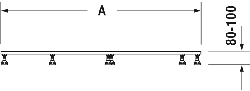 Immagine di Duravit Telaio L.80 P.120 cm, con piedi per vasche e piatti doccia in acrilico 790170000000000