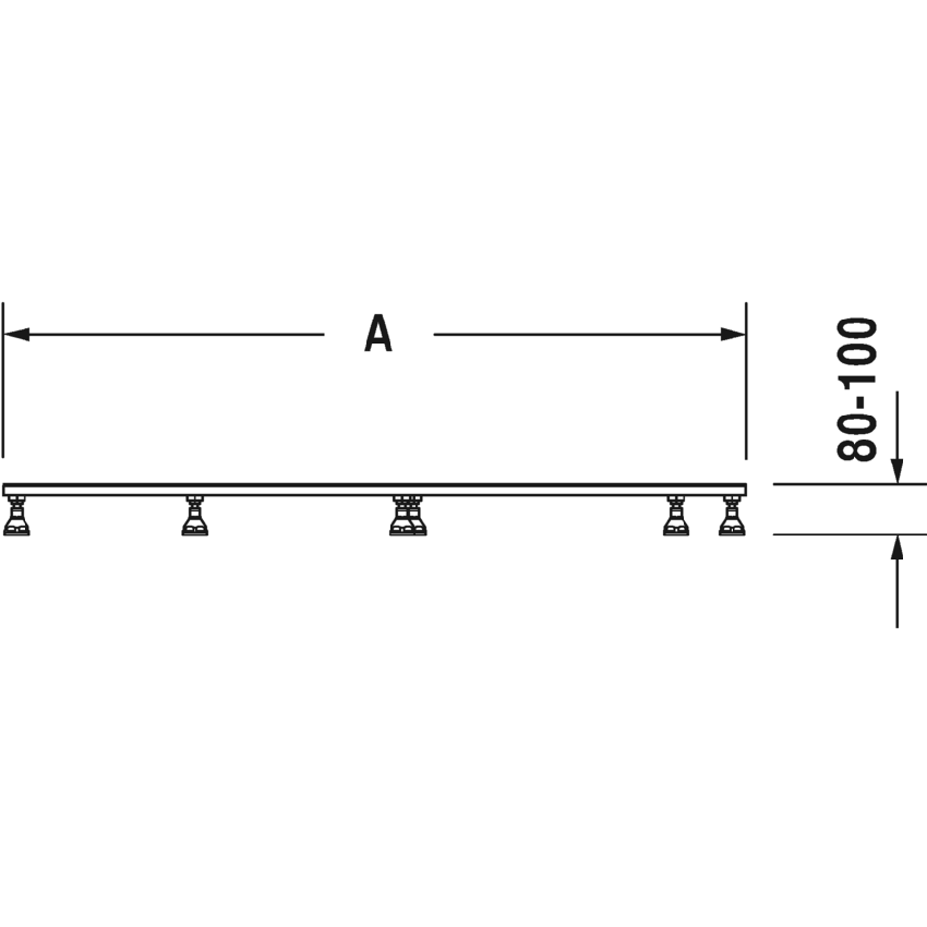 Immagine di Duravit Telaio L.80 P.120 cm, con piedi per vasche e piatti doccia in acrilico 790170000000000