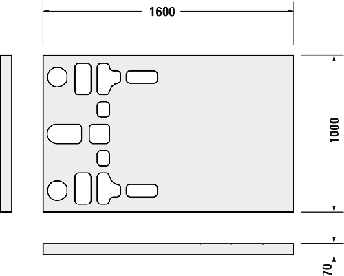 Immagine di Duravit Struttura in polistirene, colore bianco 792411000000000