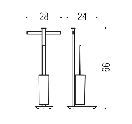 Immagine di Colombo Design UNITS piantana con doppio porta rotolo e porta scopino, finitura cromo B91080CR