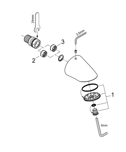 Immagine di Grohe Relexa 65 Soffione doccia laterale a 2 getti finitura cromo 28002000