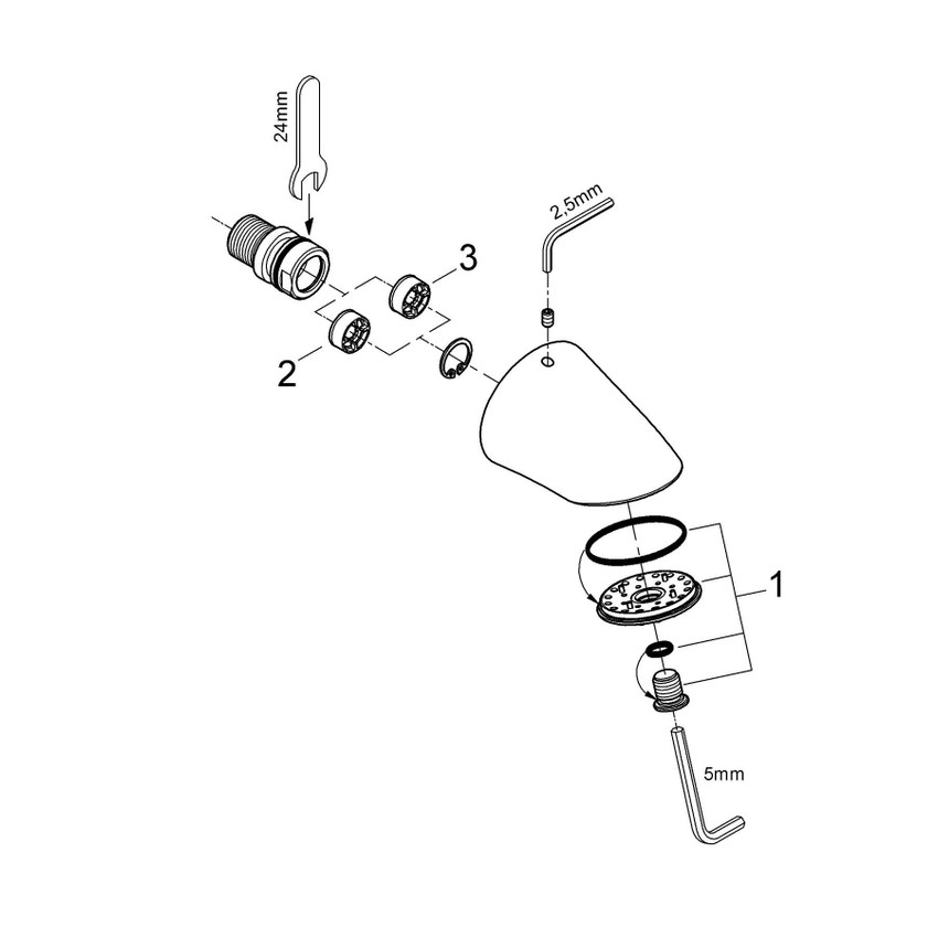 Immagine di Grohe Relexa 65 Soffione doccia laterale a 2 getti finitura cromo 28002000