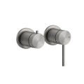 Immagine di Gessi 316 SHOWER parte esterna miscelatore doccia a parete 2 vie, senza corpo incasso, finitura steel brushed 54077#239