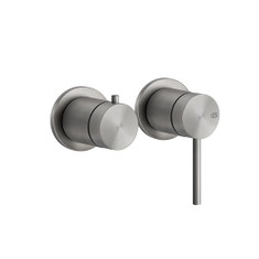 Immagine di Gessi 316 SHOWER parte esterna miscelatore doccia a parete 2 vie, finitura steel brushed 54077#239