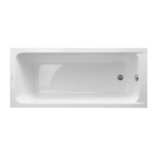 Immagine di Duravit D-CODE vasca rettangolare L.160 cm, da incasso, con uno schienale inclinato, scarico nella zona piedi, colore bianco 700096000000000