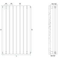 Immagine di Irsap ELLIPSIS_V 2 radiatore verticale 12 elementi H.182 L.72 P.7,6 cm, colore bianco finitura lucido TL218201201IR01A01