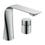 Immagine di Duravit XVIU composizione bagno sostegno metallico, champagne opaco con lavabo due fori, colore bianco + specchio con profilo champagne opaco + sifone, finitura cromo + gancio doppio portasciugamani, finitura cromo + rubinetto D.1, finitura cromo XV4715EB185-XV70420B1B1