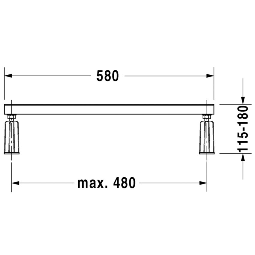 Immagine di Duravit Telaio con piedi per vasche e piatti doccia D-Code, colore bianco 790127000000000