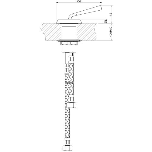 Immagine di Gessi CONO comando remoto da banco, finitura bianco CN 45010#279