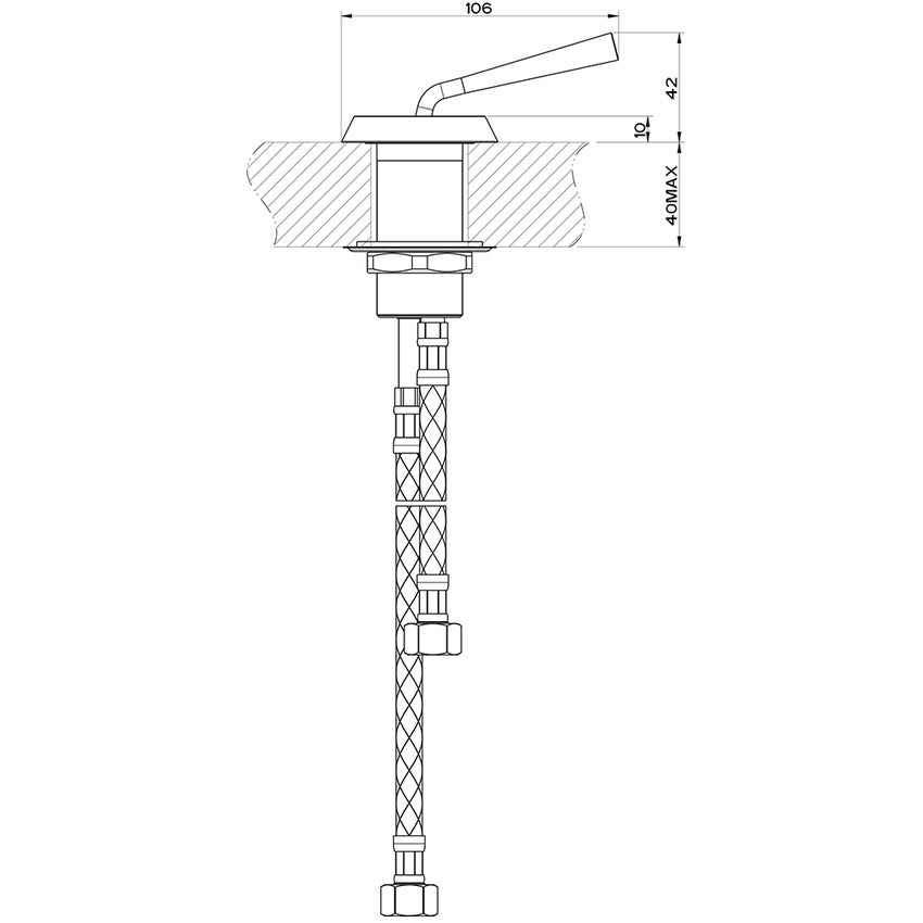Immagine di Gessi CONO comando remoto da banco, finitura bianco CN 45010#279