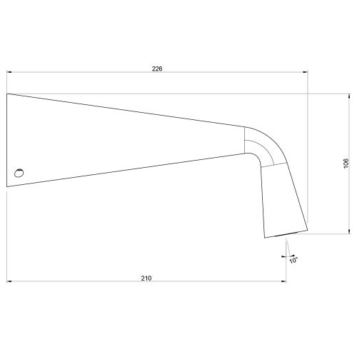 Immagine di Gessi CONO miscelatore lavabo, a parete, bocca P.23 cm, senza scarico, finitura copper PVD 45088#030