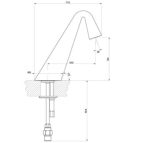 Immagine di Gessi CONO bocca lavabo H.18 cm, senza scarico, finitura black metal PVD 45091#706