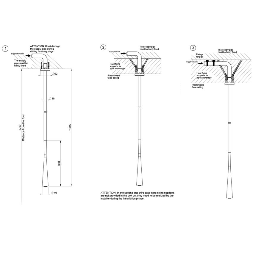 Immagine di Gessi CONO bocca a soffitto, finitura copper PVD 45099#030