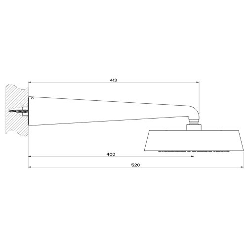 Immagine di Gessi CONO soffione anticalcare a parete, orientabile, finitura black metal brushed PVD 45151#707