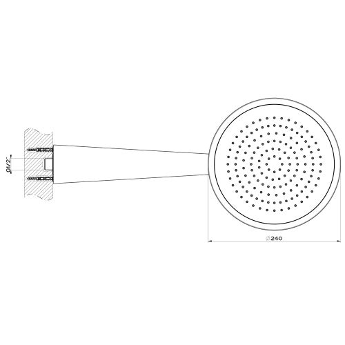 Immagine di Gessi CONO soffione anticalcare a parete, orientabile, finitura black metal brushed PVD 45151#707