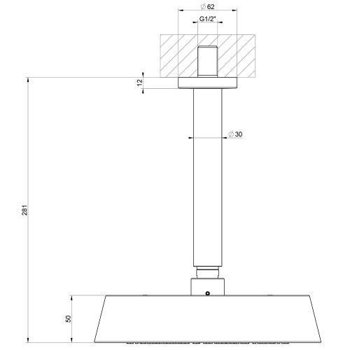 Immagine di Gessi CONO soffione anticalcare a soffitto, orientabile, finitura black metal brushed PVD 45152#707