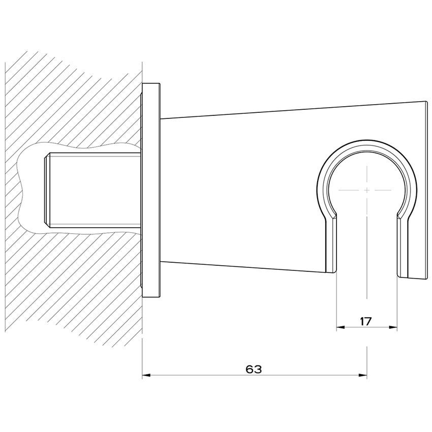 Immagine di Gessi CONO presa acqua con supporto doccetta, finitura black metal brushed PVD 45161#707