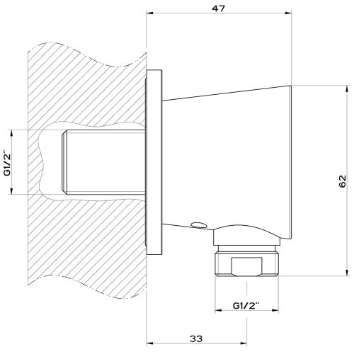 Immagine di Gessi CONO presa acqua, colore nero finitura opaco 45169#299
