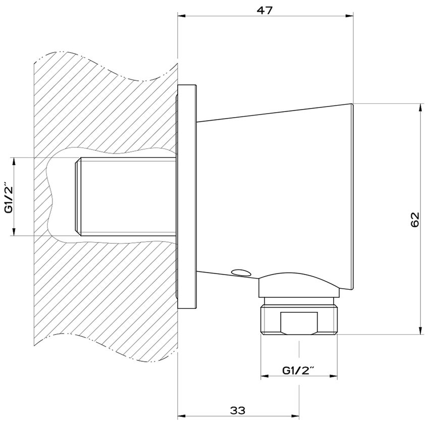 Immagine di Gessi CONO presa acqua, colore nero finitura opaco 45169#299
