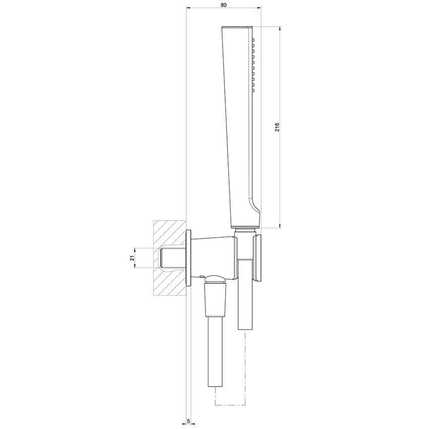 Immagine di Gessi CONO set doccia con presa acqua, doccetta anticalcare e flessibile 150 cm, finitura bianco CN 45223#279