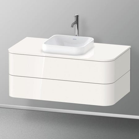 Immagine di Duravit HAPPY D.2 PLUS base sottolavabo sospesa per lavabi Happy D.2 Plus, 100 cm, 2 cassetti, cassetto superiore con scasso per il sifone e coprisifone, colore bianco finitura lucido HP497102222
