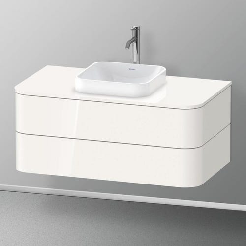 Immagine di Duravit HAPPY D.2 PLUS base sottolavabo sospesa per lavabi Happy D.2 Plus, 100 cm, 2 cassetti, cassetto superiore con scasso per il sifone e coprisifone, colore bianco finitura lucido HP497102222