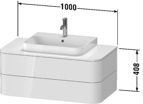 Immagine di Duravit HAPPY D.2 PLUS base sottolavabo sospesa per lavabi Happy D.2 Plus, 100 cm, 2 cassetti, cassetto superiore con scasso per il sifone e coprisifone, finitura noce spazzolato HP497106969