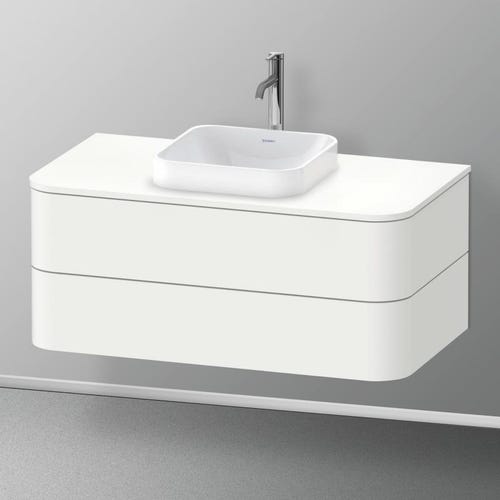 Immagine di Duravit HAPPY D.2 PLUS base sottolavabo sospesa per lavabi Happy D.2 Plus, 100 cm, 2 cassetti, cassetto superiore con scasso per il sifone e coprisifone, colore bianco finitura opaco HP497103636