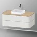 Immagine di Duravit HAPPY D.2 PLUS base sottolavabo sospesa per lavabi Happy D.2 Plus, 100 cm, 2 cassetti, cassetto superiore con scasso per il sifone e coprisifone, colore bianco Nordic finitura opaco HP497103939