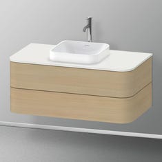 Immagine di Duravit HAPPY D.2 PLUS base sottolavabo sospesa per lavabi Happy D.2 Plus, 100 cm, 2 cassetti, cassetto superiore con scasso per il sifone e coprisifone, finitura rovere mediterraneo HP497107171